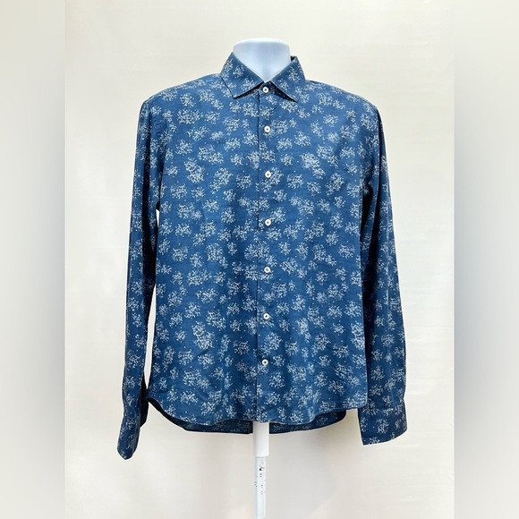 CULTURATA Men's Blue Casual pattern Button Down Shirt size M. - Picture 5 of 11